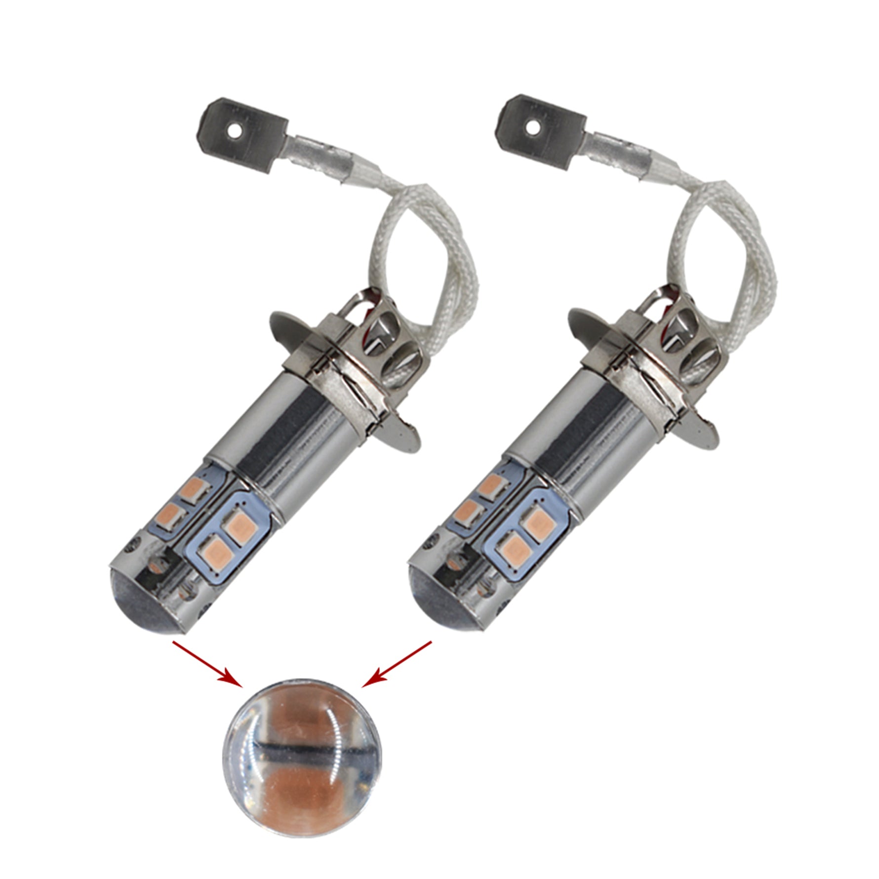 2x H3 14000K Purple LED Headlight Bulbs Kit Fog Driving Light DRL 100W