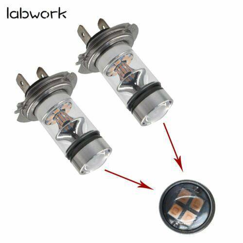 2x Purple 100W LED H7 14000K Headlight Bulbs Kit Fog Driving Light DRL New