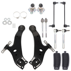TOPPARTZ 12 Pcs Steering Suspension Kit Control Arms w/Ball Joints Replacement for 2008-2018 Toyota Highlander Venza Lexus