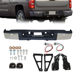 TOPPARTZ Rear Bumper For 2007 2008 2009-2013 Chevy Silverado GMC Sierra 1500 Chrome