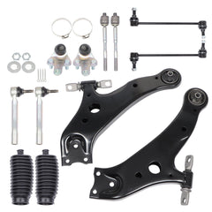 TOPPARTZ 12 Pcs Steering Suspension Kit Control Arms w/Ball Joints Replacement for 2008-2018 Toyota Highlander Venza Lexus