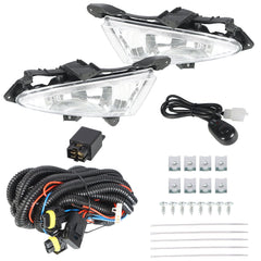 TOPPARTZ Right&Left Side Fog Lights Lamps w/Switch Kits For 07-10 Hyundai Elantra Clear