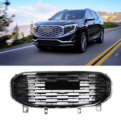 TOPPARTZ Front Upper Grille Assembly Gloss For 2018-2021 GMC Terrain Denali Style Black