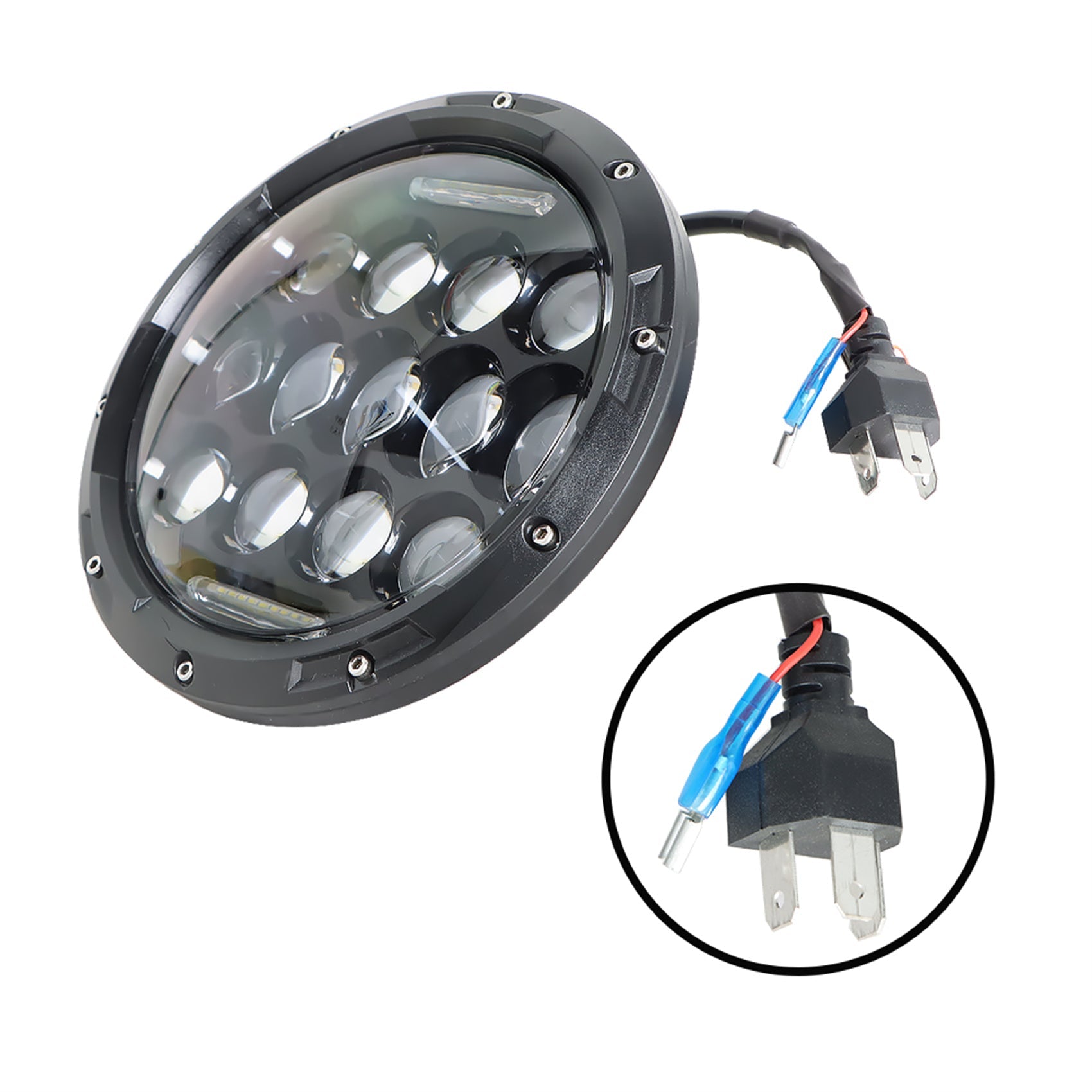 TOPPARTZ LED Headlights Headlamps 7 Round Daytime Running Light Replacement for Jeep Wrangler JK TJ LJ CJ Wrangler
