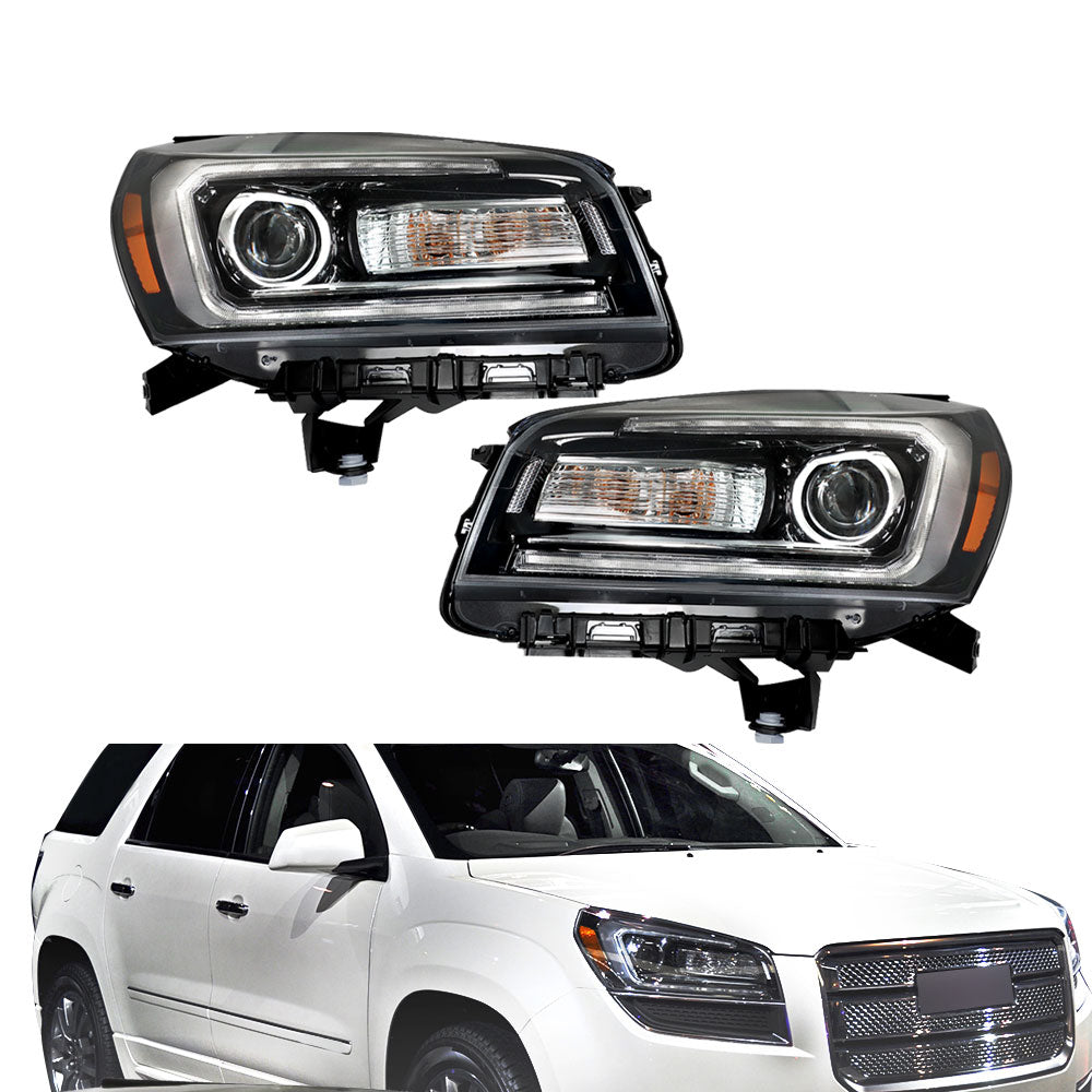 TOPPARTZ Headlight Assembly Replacement for GMC Acadia Halogen LED 2013-2016 Headlights Set Driver ＆ Passenger Side