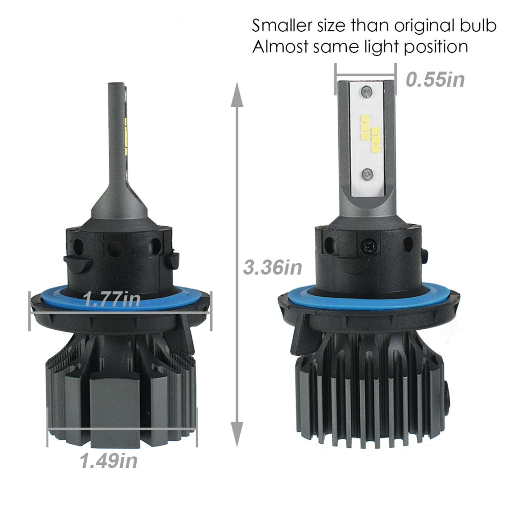 TOPPARTZ 9008/H13 LED Fog Light Bulbs,50W 12000LM 6000 White High brightness Headlights Bulbs Conversion Kit,Pack of 2