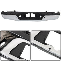 TOPPARTZ Chrome Rear Step Bumper Assembly Replacement for 2007-2013 Toyota Tundra with Parking Aid Sensor Holes TO1103116
