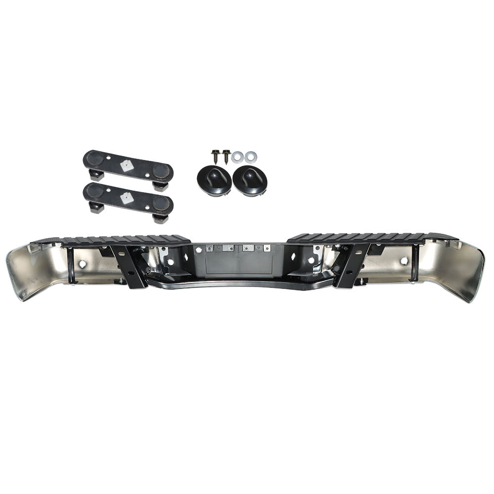TOPPARTZ Chrome Rear Step Bumper Assembly For 2009-2014 Ford F150 W/Sensor Holes