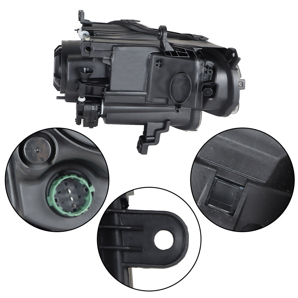 TOPPARTZ Left Headlights For 2014-2018 Jeep Cherokee Projector Black Halogen Type