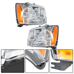 TOPPARTZ Headlights Driver & Passenger Side Headlamps Chrome Housing fit  2007-2014 Chevy Tahoe/Suburban/Avalanche 1500 2500 GM2502263 GM2503264