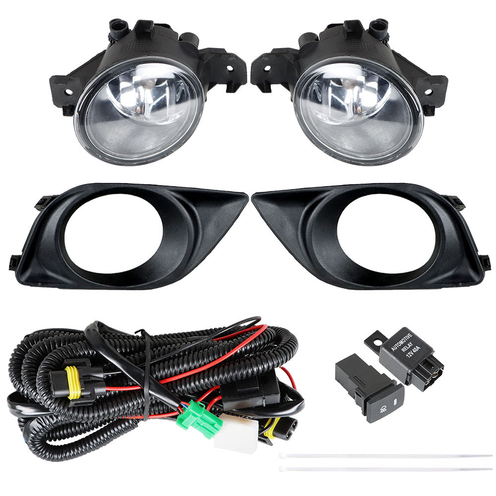 TOPPARTZ Driver+Passenger Bumper Fog Light w/Wiring For 12-14 Nissan Versa 26155-9B91C