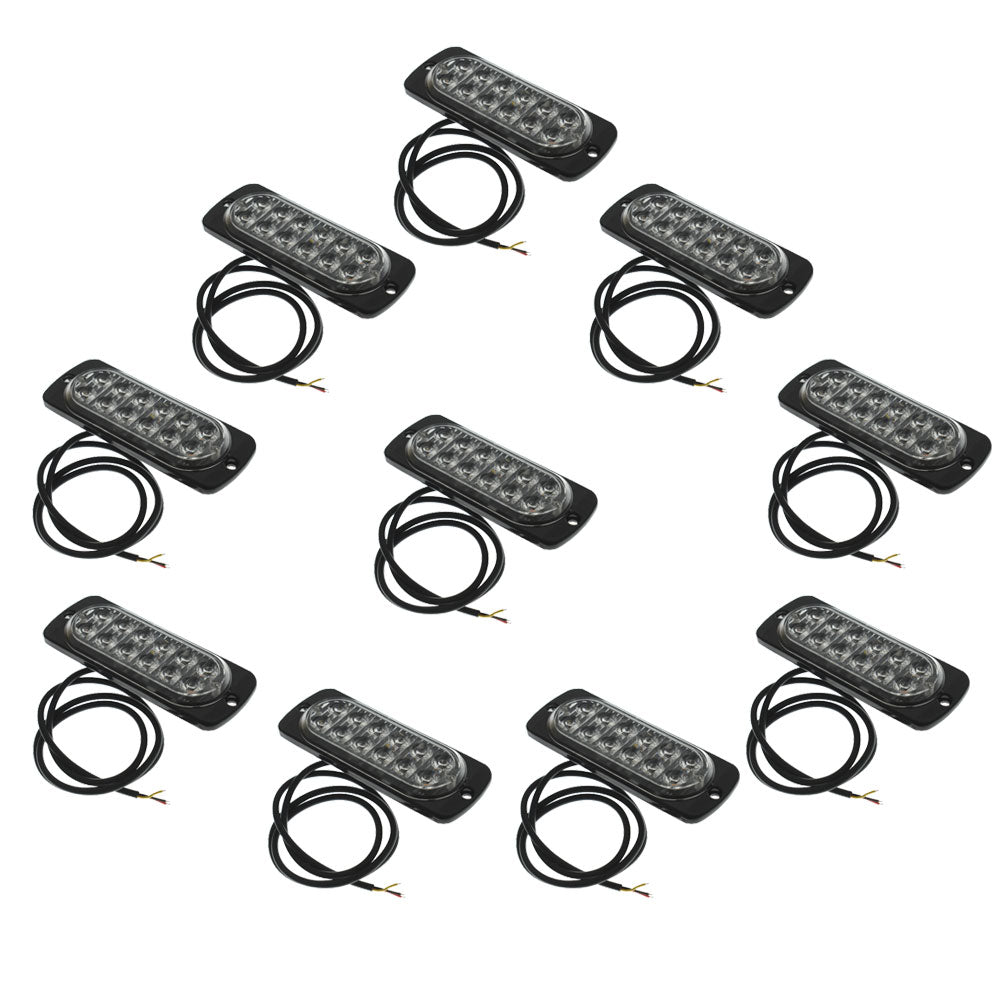 TOPPARTZ 10PCS 12v-24v Amber emergency strobe light LED surface mount flashing emergency warning light for truck car head