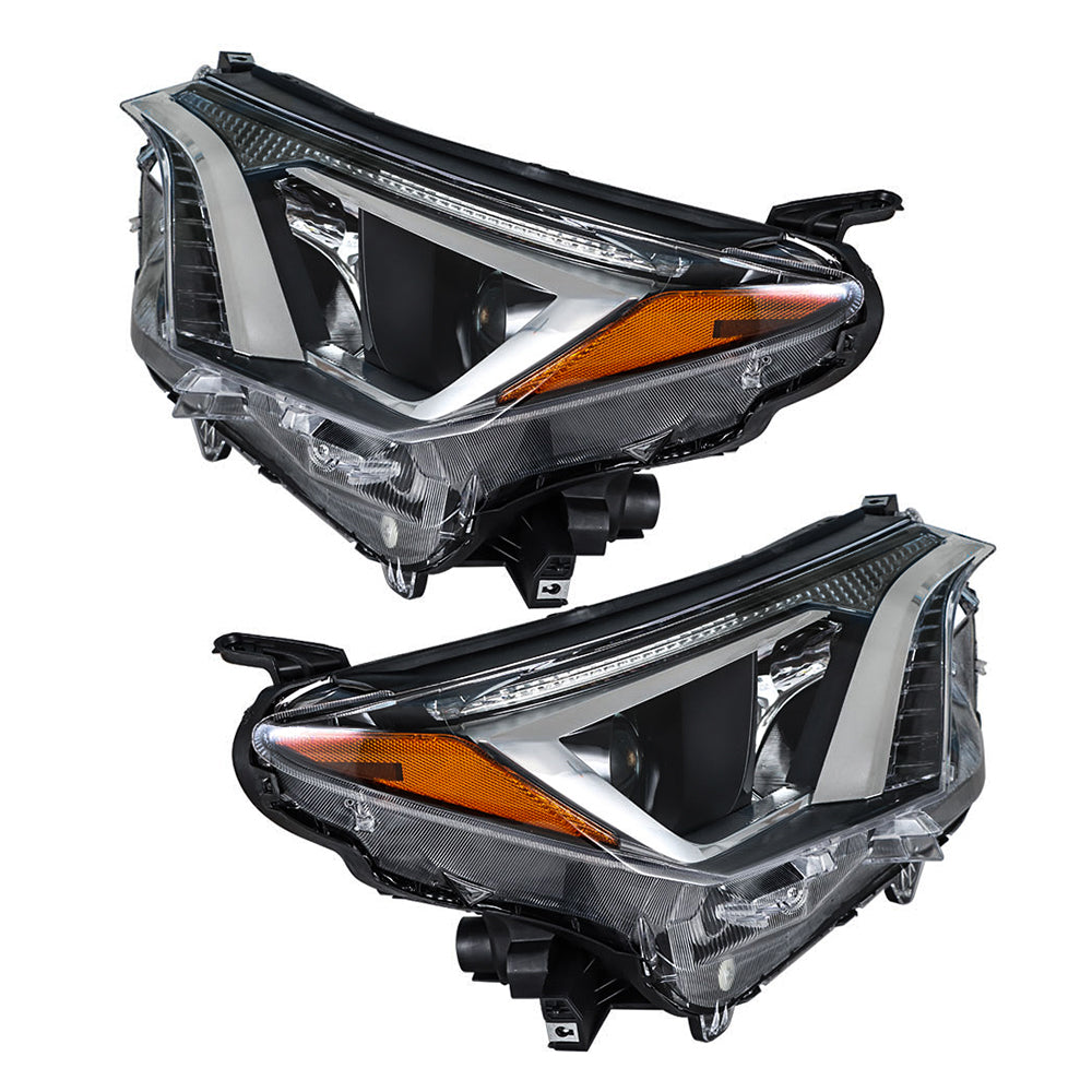 Halogen Projector Headlights Tube Bar Pair Left+Right For 2016-2018 Toyota Rav4