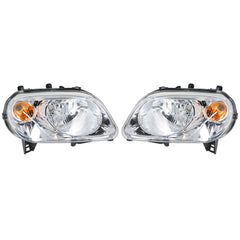 Right+Left Headlights For 2006-2011 Chevy HHR Halogen Chrome Housing Clear Lens
