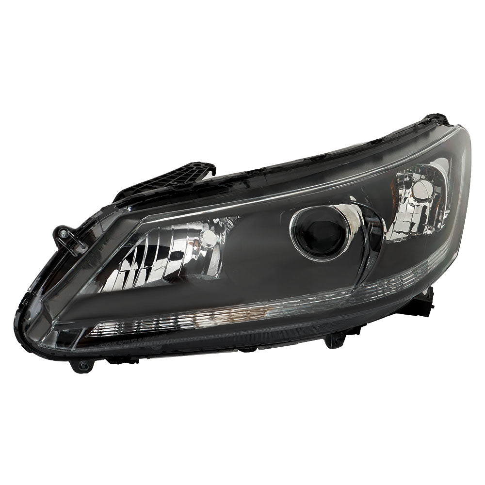 TOPPARTZ Pair Headlights Headlamps Fit For 2013-2015 Honda Accord Projector Black