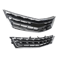 TOPPARTZ Front Grille For 2014-2020 Chevrolet Impala Black Chrome Upper Lower Plastic