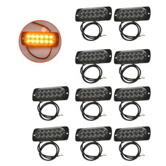 TOPPARTZ 10PCS 12v-24v Amber emergency strobe light LED surface mount flashing emergency warning light for truck car head