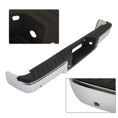 TOPPARTZ Chrome Rear Bumper Assembly with Park Assist Sensor Holes Replacement for 2006-2008 F-150 8L3Z17906C FO1103138