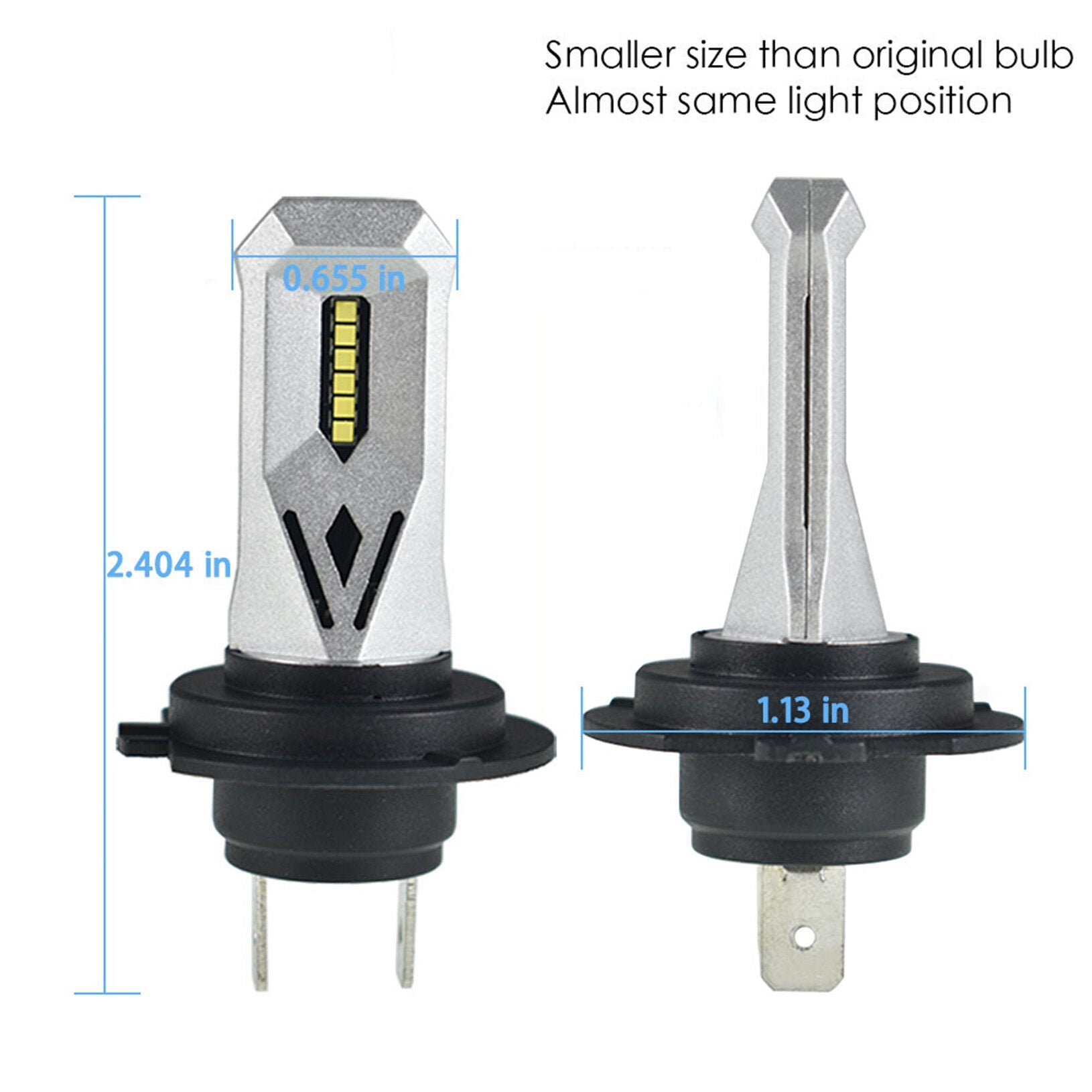TOPPARTZ 2Pcs H7 LED Fog Light Bulbs,80W 1500LM 6000K White 300% Brighter Replacement for Halogen Fog Light Bulbs