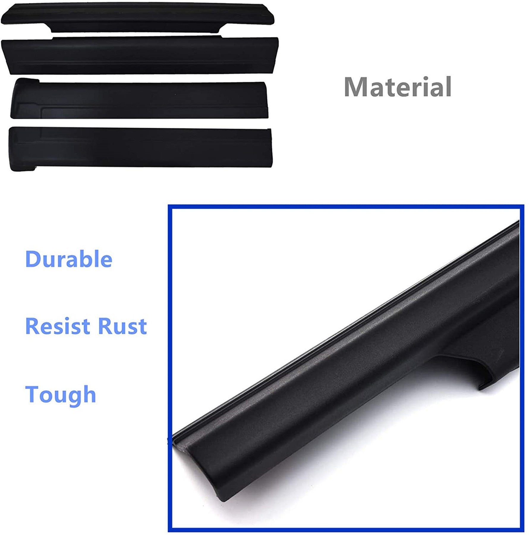4 X For Chevrolet Silverado / Sierra Crew Cab Rocker Panel Guard Cover Trim