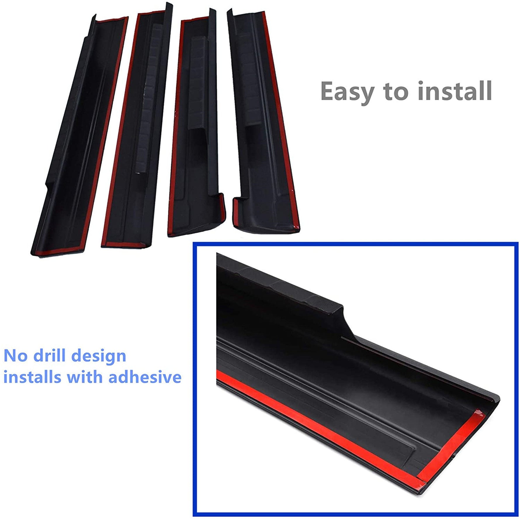 4 X For Chevrolet Silverado / Sierra Crew Cab Rocker Panel Guard Cover Trim