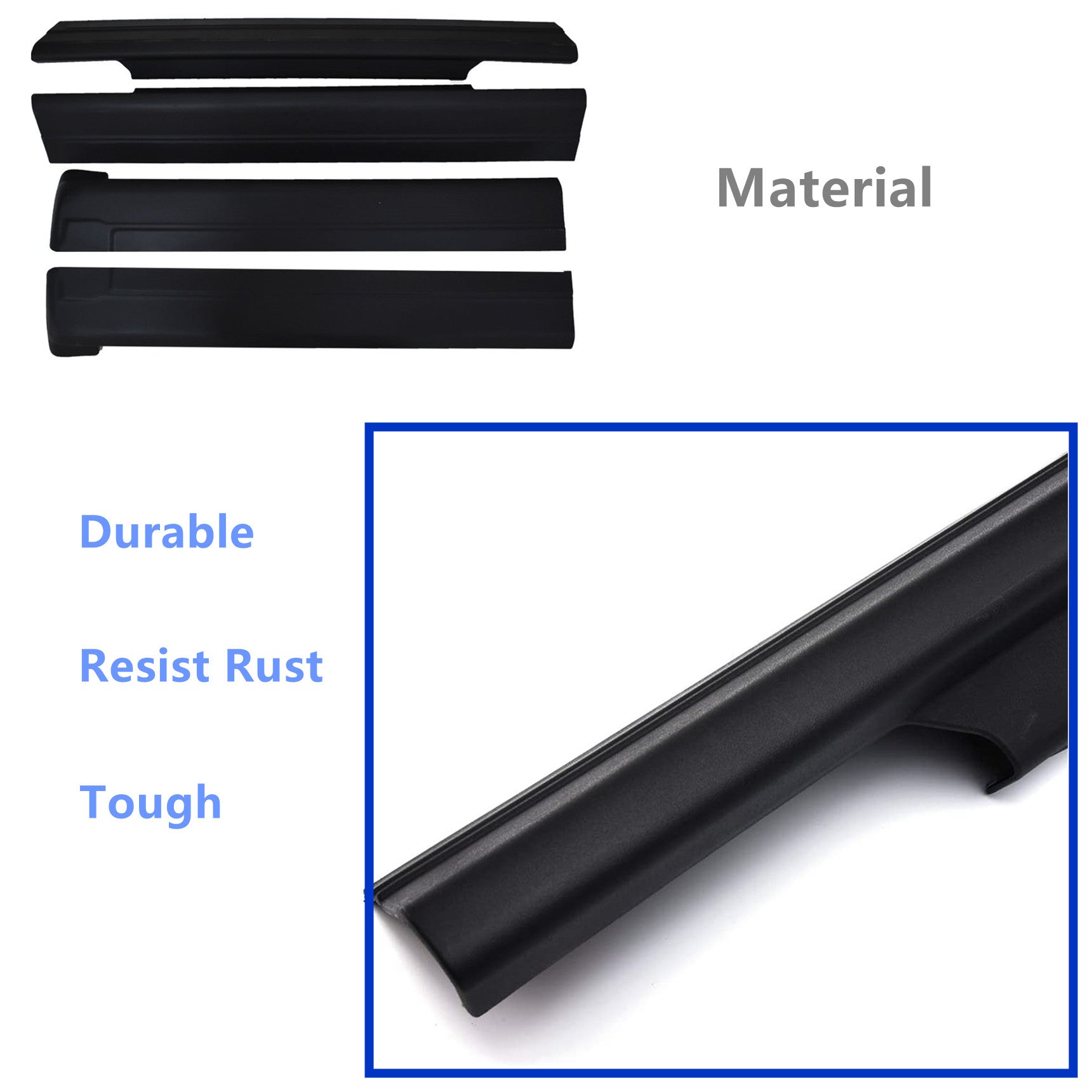 4 X For Chevrolet Silverado / Sierra Crew Cab Rocker Panel Guard Cover Trim