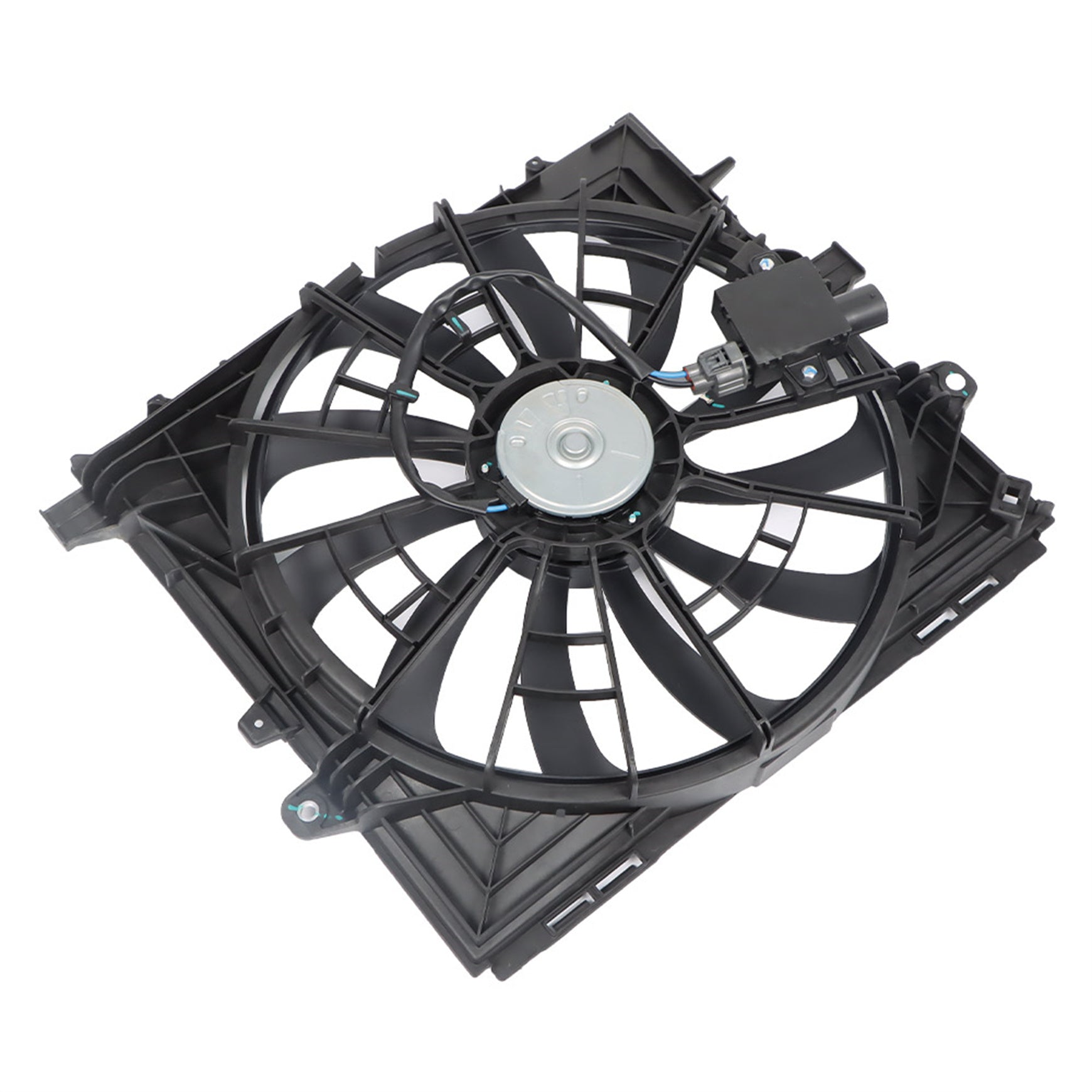 TOPPARTZ Radiator Cooling Fan Assembly With Fan Control Module Standard Cooling Replacement for 2013-2016 Cadillac ATS Center