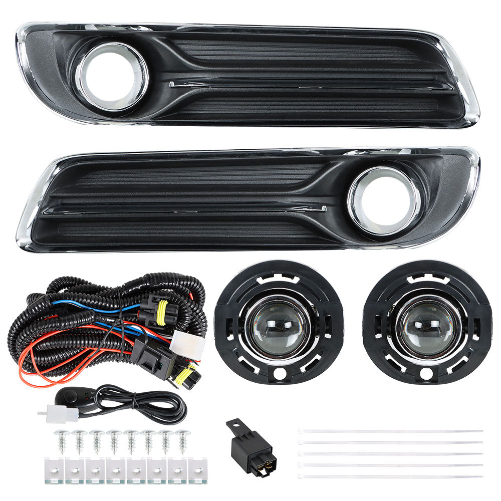 TOPPARTZ Fog Lights Lamps w/Switch Wiring Kit Pair For 2007-2013 Chevrolet Silverado