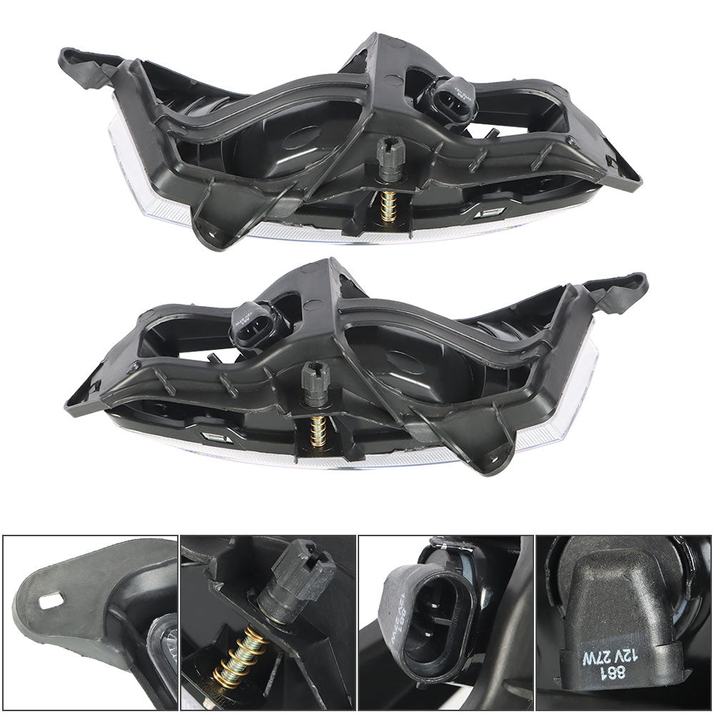 TOPPARTZ Right&Left Side Fog Lights Lamps w/Switch Kits For 07-10 Hyundai Elantra Clear