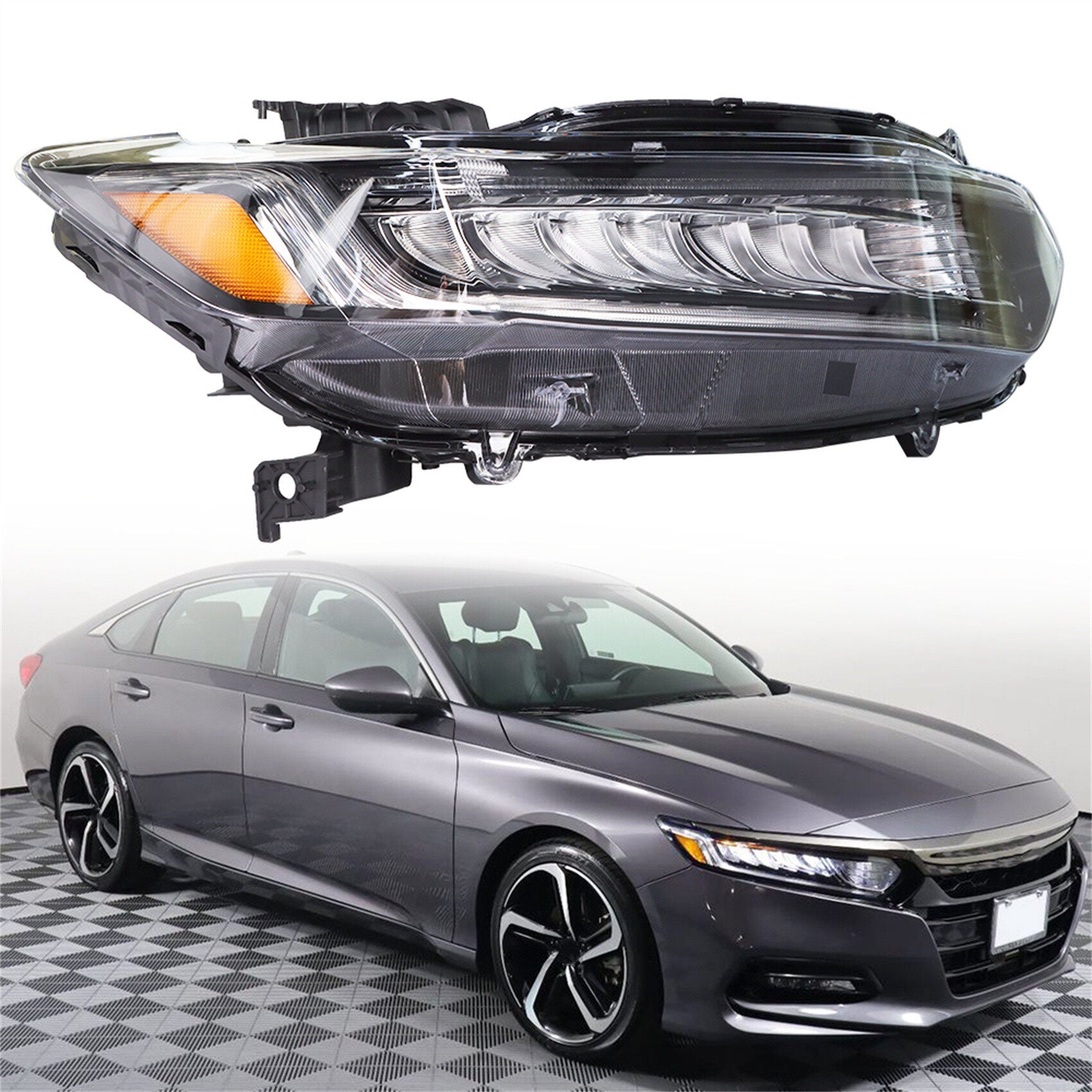 TOPPARTZ Headlight Assembly Replacement for Honda Accord 2018-2021 Full LED Headlight Headlamp RH Set Passenger Side