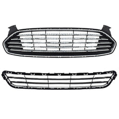 TOPPARTZ Front Radiator Grille Grill Upper+Lower Kit For Ford Fusion/Mondeo 2013-2016