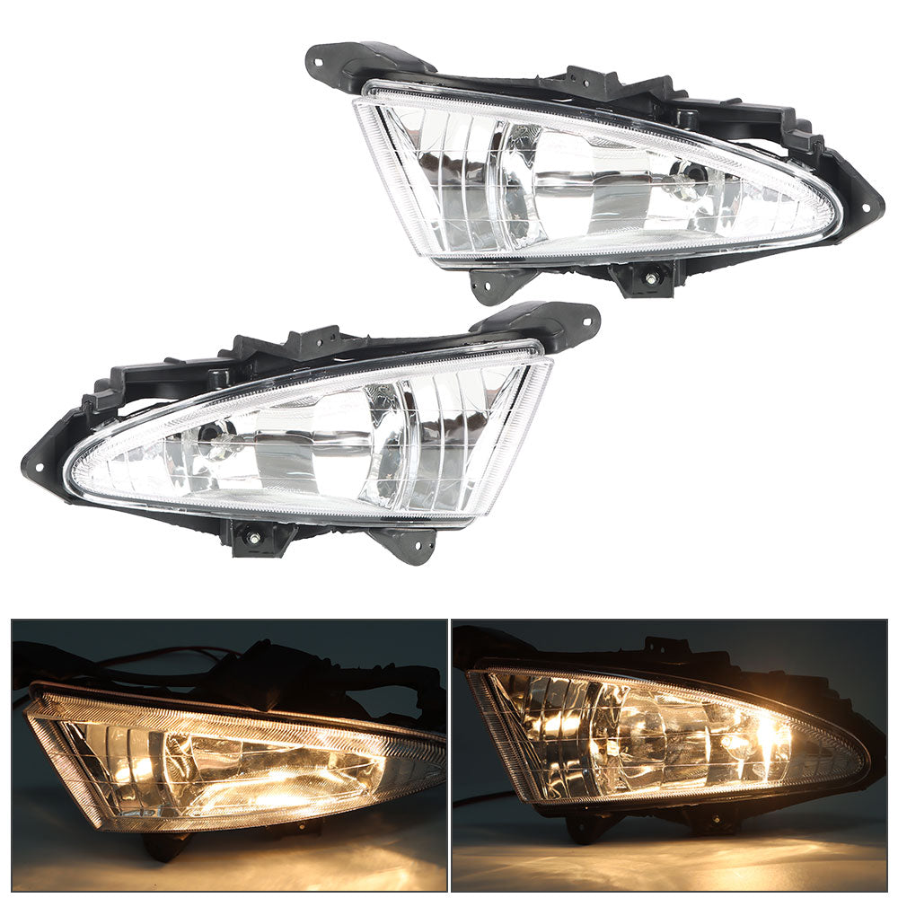 TOPPARTZ Right&Left Side Fog Lights Lamps w/Switch Kits For 07-10 Hyundai Elantra Clear