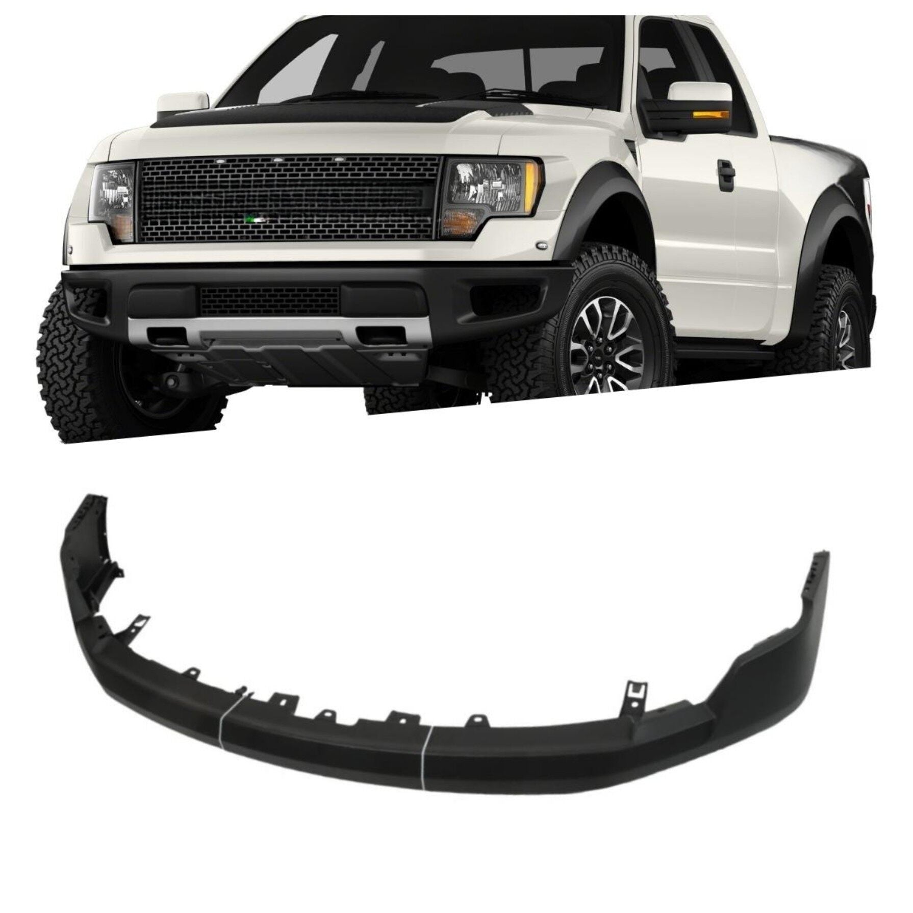 TOPPARTZ Primed Front Upper Bumper Cover with Wheel Eyebrow Hole Replacement for 2009-2014 F-150 F150 Pickup FO1000644C