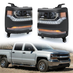 TOPPARTZ Model Headlights LED L&R Side Replacement for 2016-2018 Chevy Silverado 1500 / 2019 Silverado 1500 LD