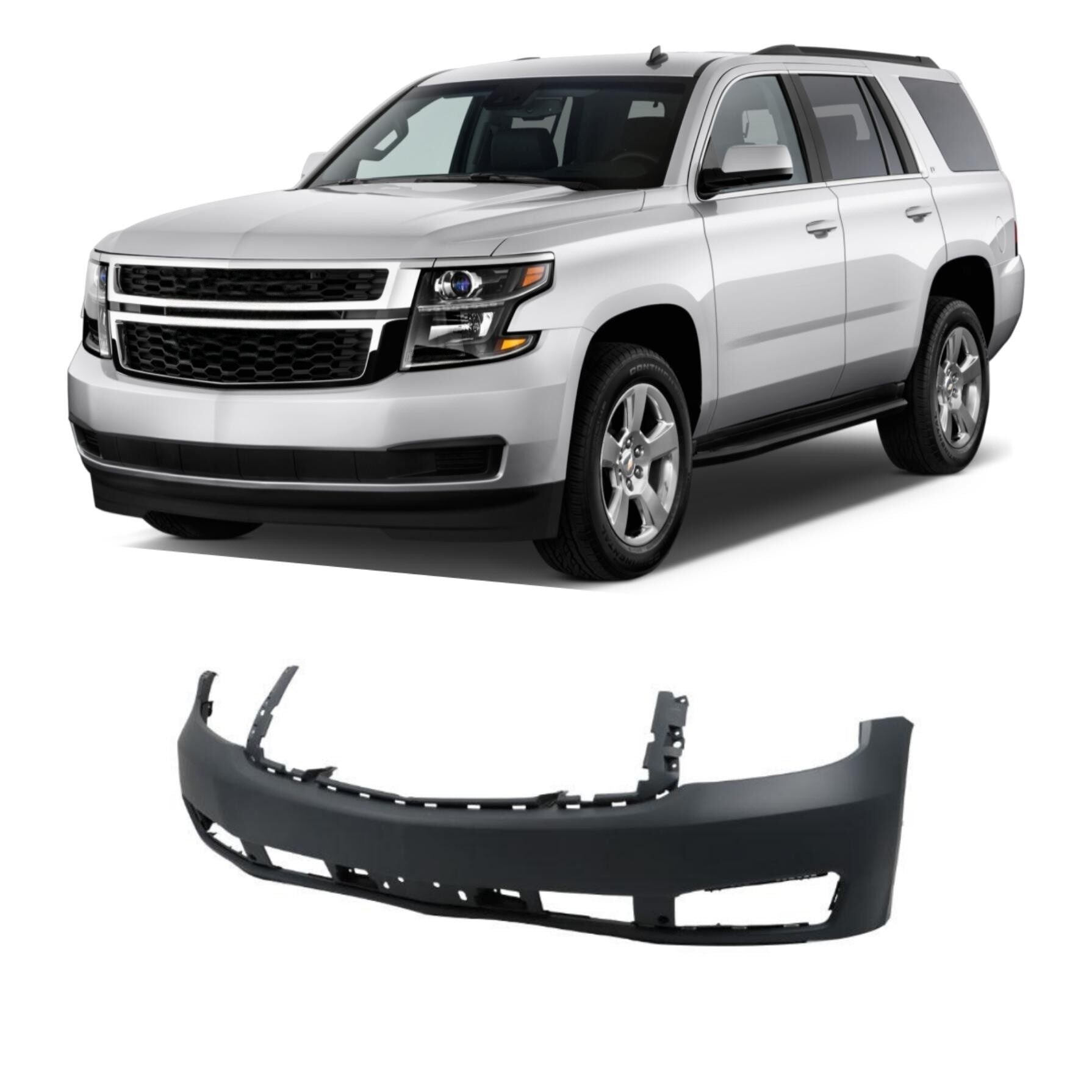 TOPPARTZ Front Upper Bumper Cover Replacement for Tahoe Suburban 2015-2020 without Parking Sensor Hole GM1000973C