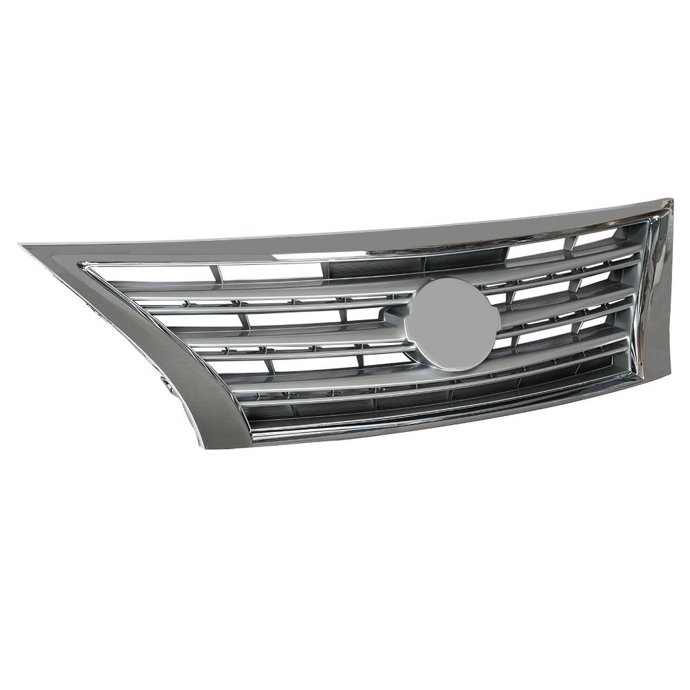 TOPPARTZ Front Upper Grille w/2 Supports For 2013-2015 Nissan Sentra Chrome