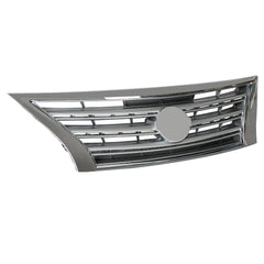 TOPPARTZ Front Upper Grille w/2 Supports For 2013-2015 Nissan Sentra Chrome