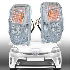 TOPPARTZ DRL LED Fog Lights Assembly 8151147060 8152147060 Replacement for 2010-2015 Toyota Prius Clear Lens Left+Right Side (Passenger & Driver Side)