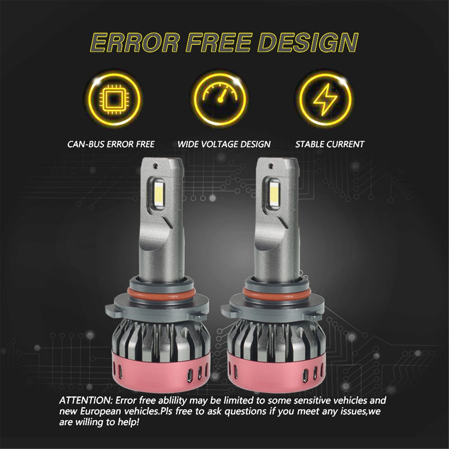 TOPPARTZ 2Pcs 9006/HB4 LED Headlight Bulbs,56W 9600LM 6500K Cool White Super Bright Auto High Beam/Low Beam LED Headlight Conversion Kit