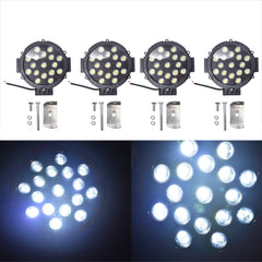 4x 7 Inch LED Pods Work Light Bar Red Round Driving Fog Headlight Truck Off Road