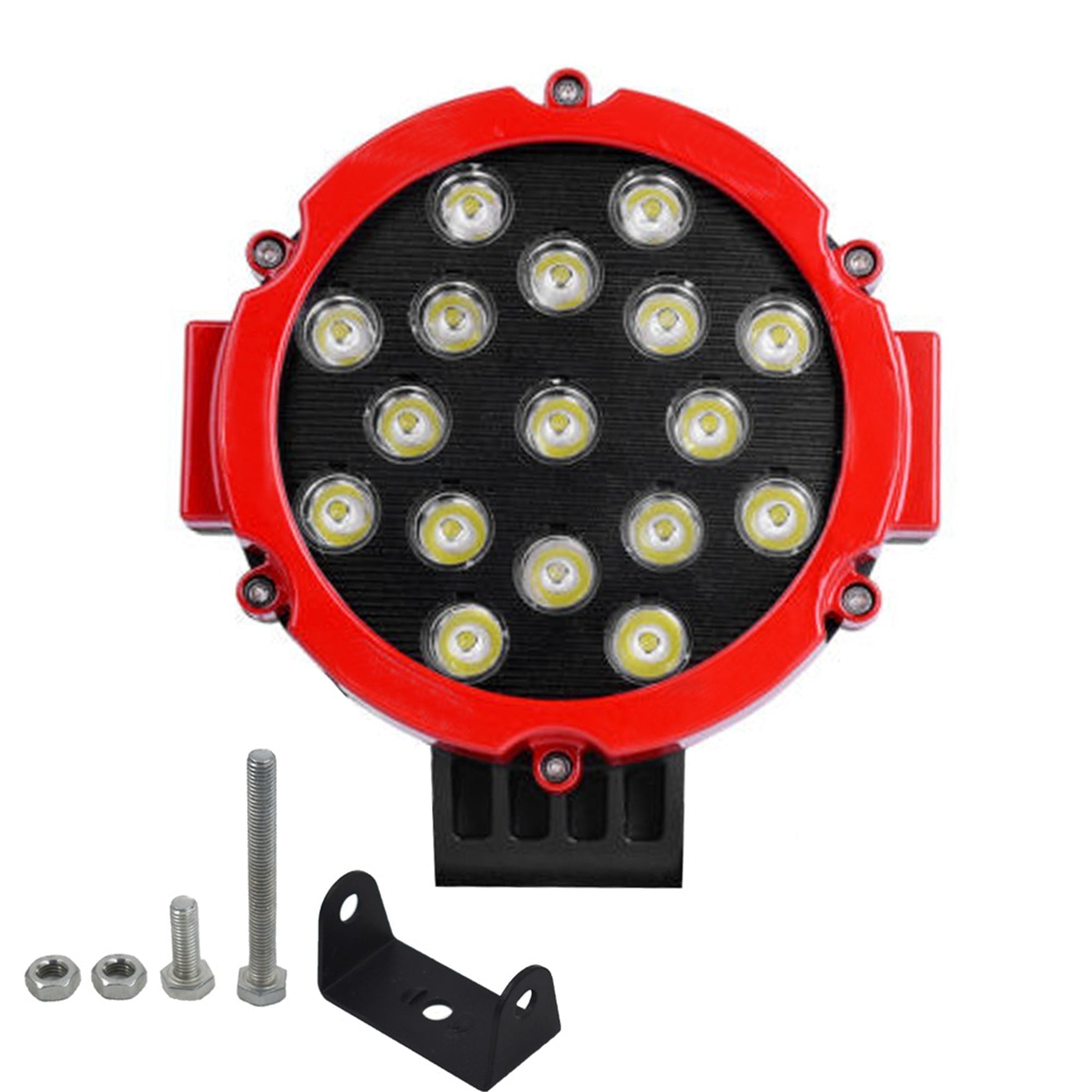 4x 7 Inch LED Pods Work Light Bar Red Round Driving Fog Headlight Truck Off Road