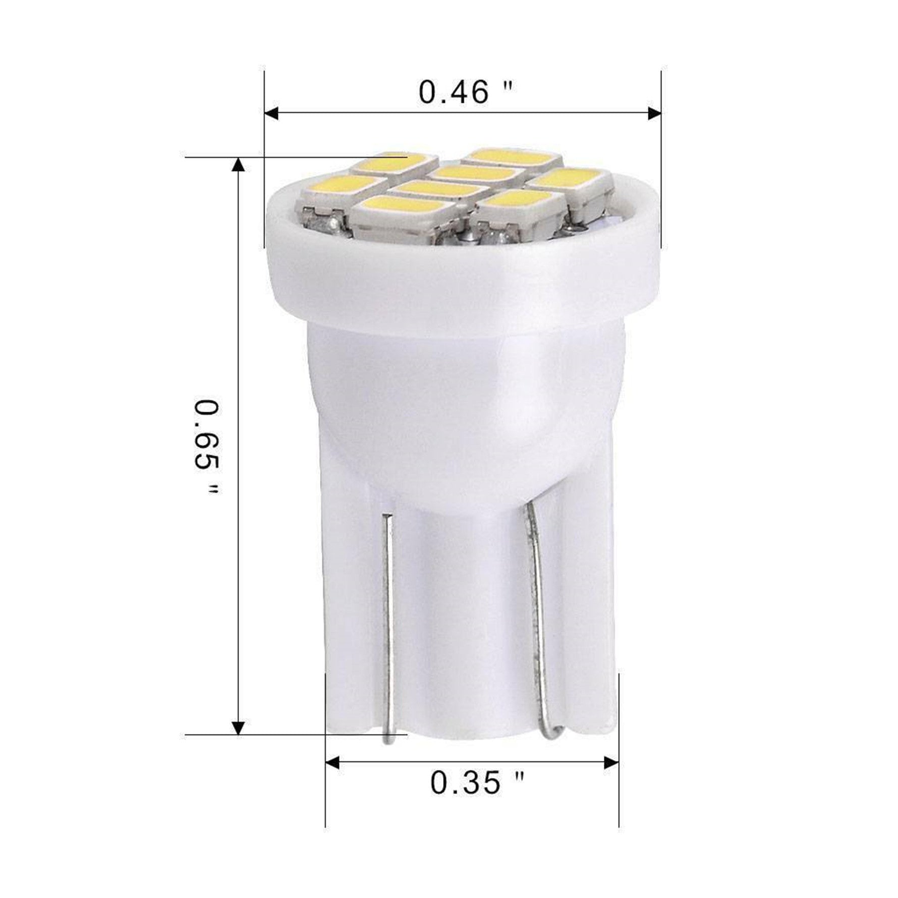 50x T10 8-SMD White LED Car Lights Bulb Interior, Instrument Cluster For W5W, 147, 152, 158, 159, 161, 168, 184, 192, 193, 194 2825