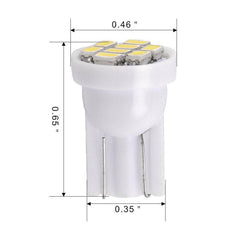 50x T10 8-SMD White LED Car Lights Bulb Interior, Instrument Cluster For W5W, 147, 152, 158, 159, 161, 168, 184, 192, 193, 194 2825