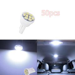 50x T10 8-SMD White LED Car Lights Bulb Interior, Instrument Cluster For W5W, 147, 152, 158, 159, 161, 168, 184, 192, 193, 194 2825