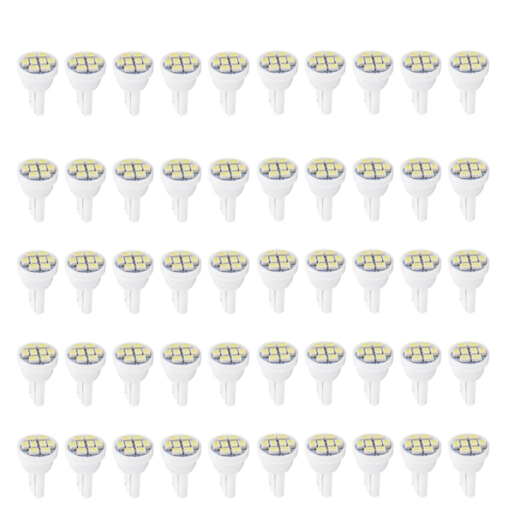 50x T10 8-SMD White LED Car Lights Bulb Interior, Instrument Cluster For W5W, 147, 152, 158, 159, 161, 168, 184, 192, 193, 194 2825