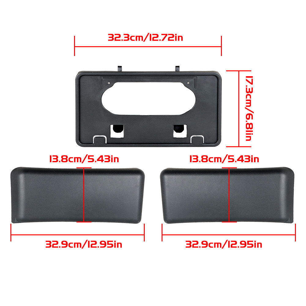 TOPPARTZ Front Bumper Guards Pads License Plate Frame Bracket Replacement for 2009-2014 Ford F-150 9L3Z17E810B 9L3Z17A385A