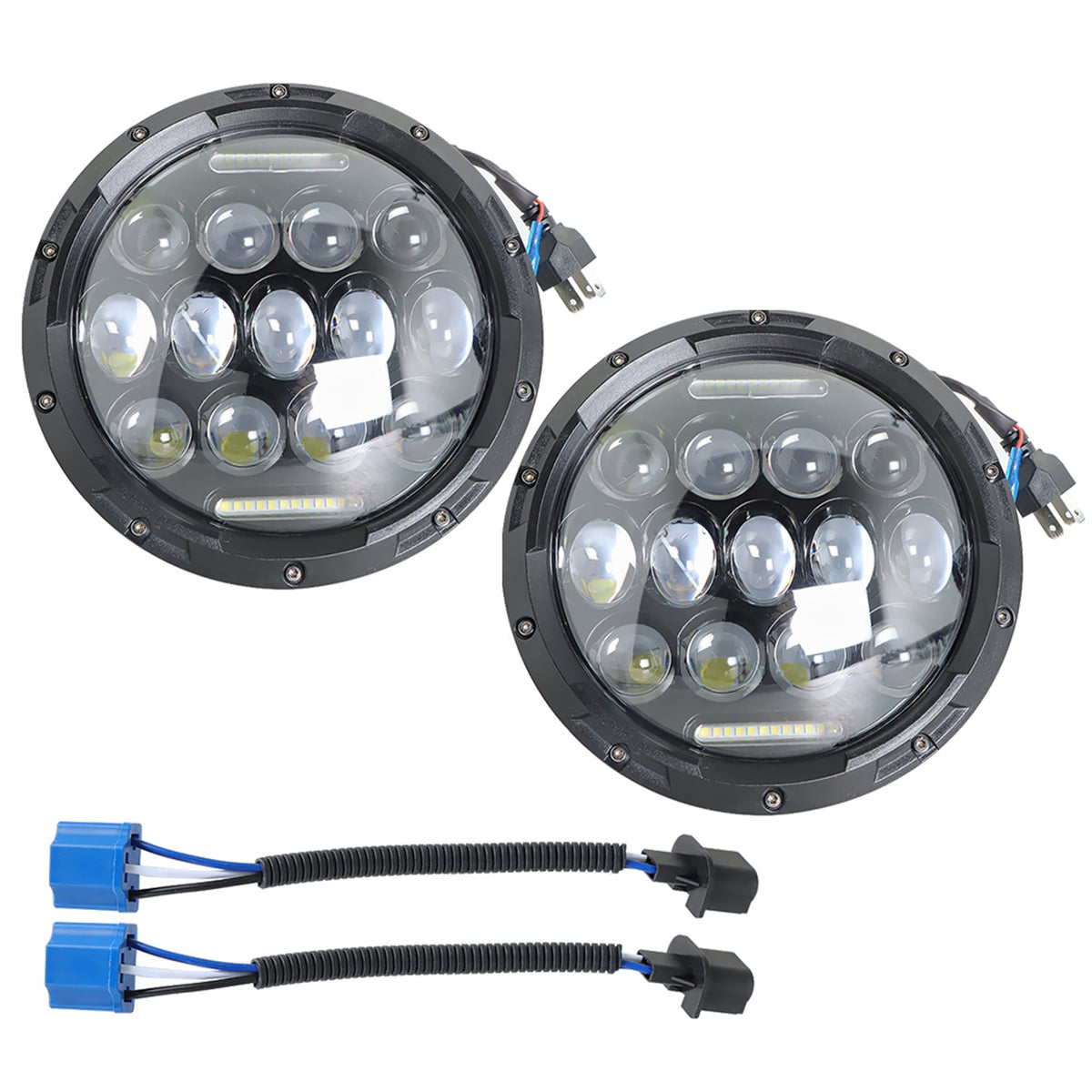 TOPPARTZ LED Headlights Headlamps 7 Round Daytime Running Light Replacement for Jeep Wrangler JK TJ LJ CJ Wrangler