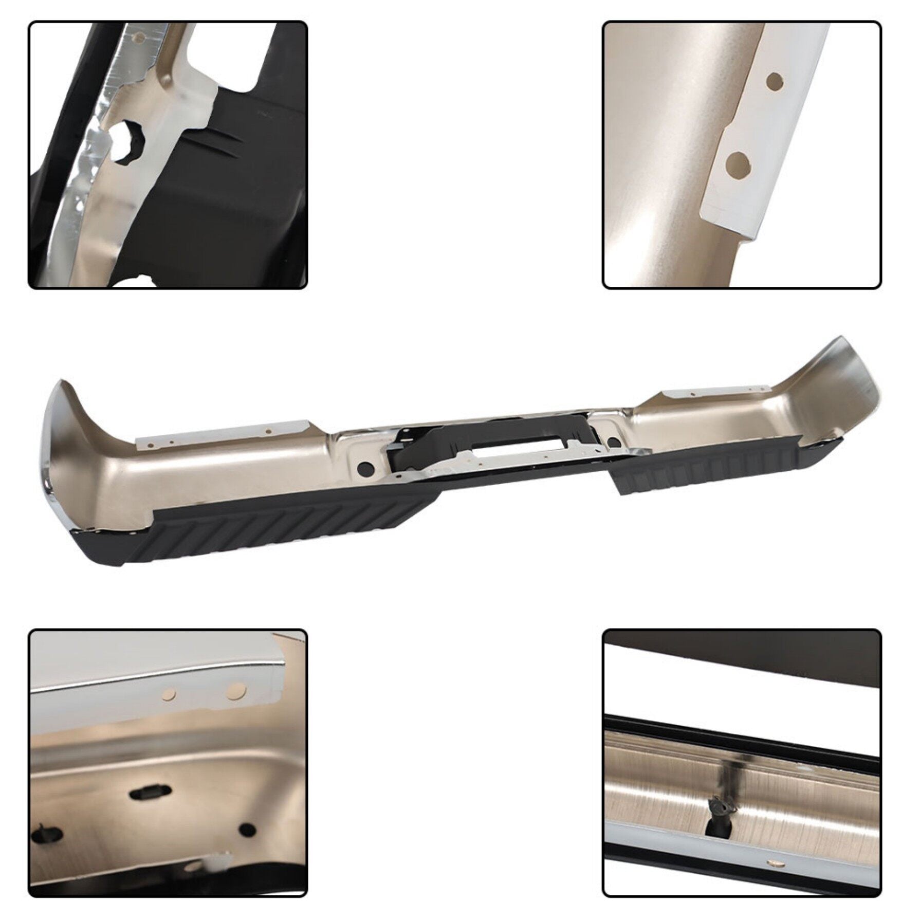 TOPPARTZ Chrome Rear Bumper Assembly without Park Assist Sensor Holes Replacement for 2006 2007 2008 F150 8L3Z17906B FO1103136