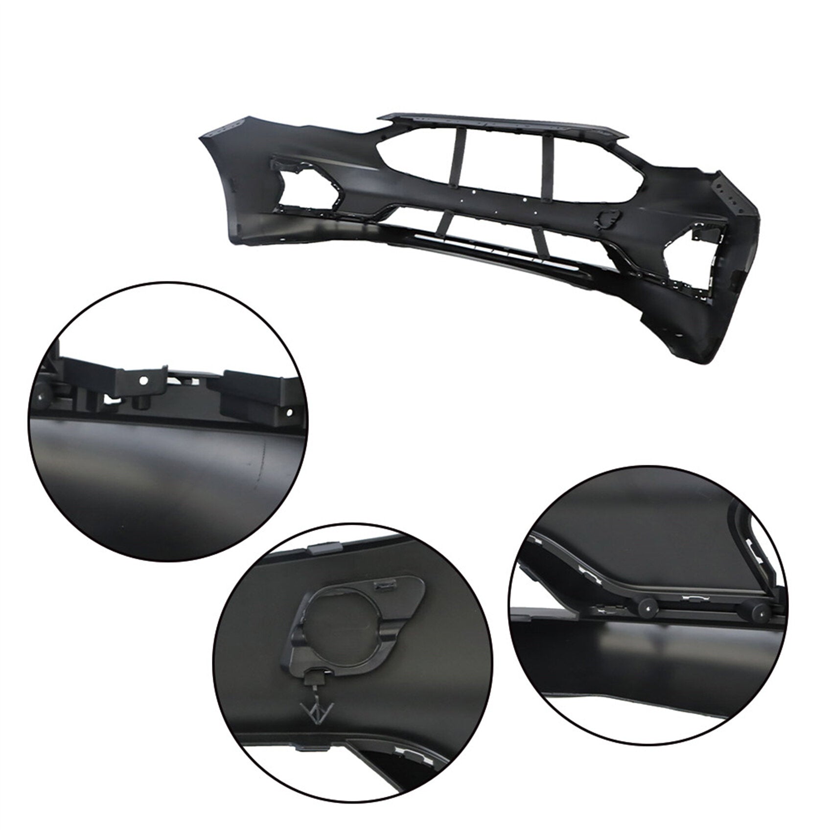 TOPPARTZ Primed Front Bumper Cover with License Plate Hole Replacement for 2019-2020 Fusion