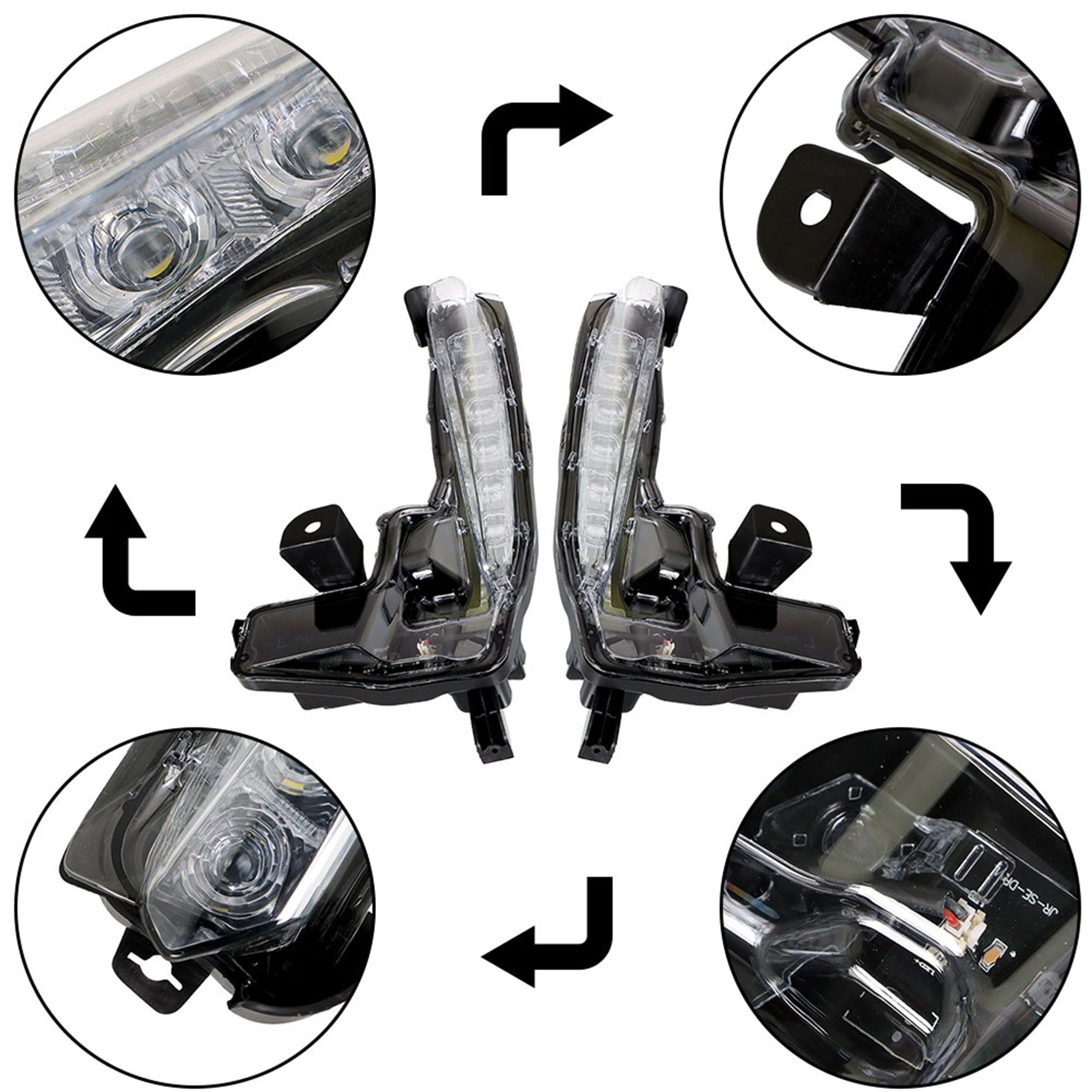 TOPPARTZ 1 Pair Fog Lights Replacement for Toyota Corolla 2017-2019 SE XSE Clear Lens LED Driving Fog Lights Lamps Driver and Passenger Side